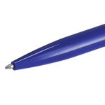 Druckkugelschreiber aus Kunststoff mit transparentem Clip, blau