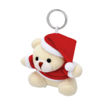 Plüschbär-Schlüsselanhänger mit Weihnachtsmannanzug und Mütze