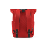 Rolltop-Rucksack aus recyceltem Kunststoff für Laptops bis 15,6Zoll farbe rot Ansicht von hinten