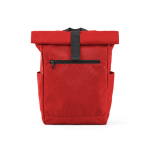 Rolltop-Rucksack aus recyceltem Kunststoff für Laptops bis 15,6Zoll farbe rot Ansicht von vorne