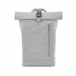 Rolltop-Rucksack aus recyceltem Canvas mit verstärktem Boden und Vordertasche, 16 l farbe hellgrau