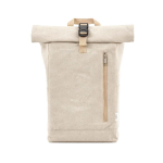 Rolltop-Rucksack aus recyceltem Canvas mit verstärktem Boden und Vordertasche, 16 l farbe natürliche farbe Ansicht von vorne