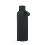 Thermoflasche aus recyceltem Edelstahl mit Silikongriff, 490 ml farbe schwarz