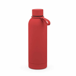 Thermoflasche aus recyceltem Edelstahl mit Silikongriff, 490 ml farbe rot