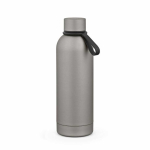 Thermoflasche aus recyceltem Edelstahl mit Silikongriff, 490 ml farbe silber
