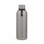 Thermoflasche aus recyceltem Edelstahl mit Silikongriff, 490 ml farbe silber Ansicht von vorne