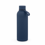 Thermoflasche aus recyceltem Edelstahl mit Silikongriff, 490 ml farbe marineblau