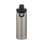 Thermoflasche aus recyceltem Edelstahl mit Doppelverschluss, 500 ml farbe silber Ansicht von vorne