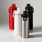 Thermoflasche aus recyceltem Edelstahl mit Doppelverschluss, 500 ml
