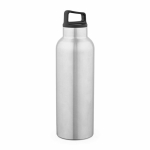 Thermoflasche aus recyceltem Edelstahl mit Griff, 2 l farbe silber