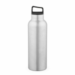 Thermoflasche aus recyceltem Edelstahl mit Griff, 2 l farbe silber Ansicht von vorne