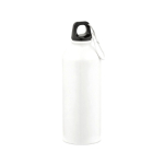 Leichte Trinkflasche aus recyceltem Edelstahl mit glänzender Oberfläche, 510 ml farbe weiß Ansicht von vorne