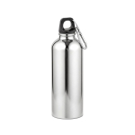 Leichte Trinkflasche aus recyceltem Edelstahl mit glänzender Oberfläche, 510 ml farbe silber Ansicht von vorne