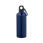 Leichte Trinkflasche aus recyceltem Edelstahl mit glänzender Oberfläche, 510 ml farbe marineblau Ansicht von vorne