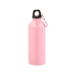 Leichte Trinkflasche aus recyceltem Edelstahl mit glänzender Oberfläche, 510 ml farbe hellrosa Ansicht von vorne