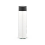 Breite  Glasflasche mit schwarzem auslaufsicherem Deckel, 520 ml farbe transparent dritte Ansicht