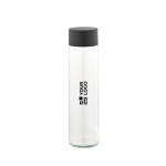 Breite  Glasflasche mit schwarzem auslaufsicherem Deckel, 520 ml Hauptansicht