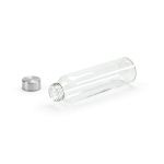 Glasflasche mit silbernem, auslaufsicherem Schraubverschluss, 510 ml farbe transparent dritte Ansicht