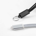 3-in-1-Ladekabel mit Aluminium-Schlüsselanhänger, 10 W Detailansicht