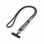 Verstellbares Handyband mit integriertem USB-C-Ladekabel, 60 W farbe schwarz