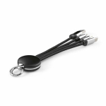4-in-1-Ladekabel mit Schlüsselanhänger und leuchtendem Logo, 10 W farbe schwarz zweite Ansicht