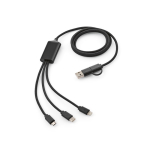 Geflochtenes 5-in-1-Ladekabel mit mehreren Anschlüssen, 10 W farbe schwarz