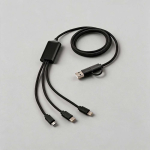 Geflochtenes 5-in-1-Ladekabel mit mehreren Anschlüssen, 10 W farbe schwarz Ansicht der Umgebung
