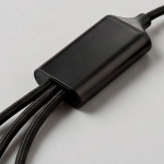 Geflochtenes 5-in-1-Ladekabel mit mehreren Anschlüssen, 10 W farbe schwarz Detailansicht