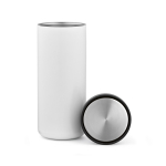 Doppelwandiger Reisebecher aus recyceltem Edelstahl, 500 ml farbe weiß zweite Ansicht