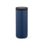 Doppelwandiger Reisebecher aus recyceltem Edelstahl, 500 ml farbe marineblau