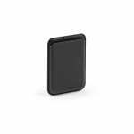 Magnetischer Kartenhalter für Smartphones aus Kunstleder mit Clip farbe schwarz