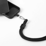 Universelles, verstellbares Handyband aus recyceltem Polyester farbe schwarz zweite Ansicht