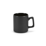 Schwarze Keramiktasse mit matter Oberfläche und eckigem Henkel, 260 ml farbe schwarz