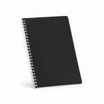 A5-Notizbuch mit Softcover, seitlicher Spiralbindung und linierten Seiten farbe schwarz