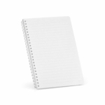 A5-Notizbuch mit Softcover, seitlicher Spiralbindung und linierten Seiten farbe weiß