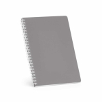 A5-Notizbuch mit Softcover, seitlicher Spiralbindung und linierten Seiten farbe grau