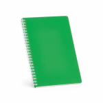 A5-Notizbuch mit Softcover, seitlicher Spiralbindung und linierten Seiten farbe grün