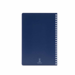 A5-Notizbuch mit Softcover, seitlicher Spiralbindung und linierten Seiten farbe marineblau Ansicht von hinten