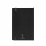 A5-Notizbuch aus recyceltem Kunstleder mit weichem Einband und linierten Seiten farbe schwarz Ansicht von hinten