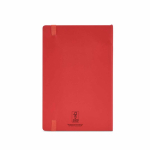 A5-Notizbuch aus recyceltem Kunstleder mit weichem Einband und linierten Seiten farbe rot Ansicht von hinten
