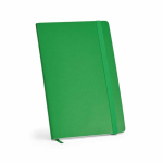 A5-Notizbuch aus recyceltem Kunstleder mit weichem Einband und linierten Seiten farbe grün