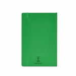 A5-Notizbuch aus recyceltem Kunstleder mit weichem Einband und linierten Seiten farbe grün Ansicht von hinten