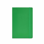 A5-Notizbuch aus recyceltem Kunstleder mit weichem Einband und linierten Seiten farbe grün Ansicht von vorne