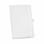 A5-Notizbuch mit Hardcover aus recyceltem Polyester, Innentasche und linierten Seiten farbe weiß