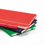 A5-Notizbuch mit Hardcover aus recyceltem Polyester, Innentasche und linierten Seiten Detailansicht