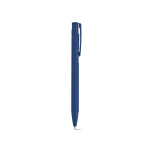 Kugelschreiber aus recyceltem Aluminium mit gummierter Oberfläche und blauer Tinte farbe marineblau zweite Ansicht