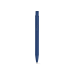 Kugelschreiber aus recyceltem Aluminium mit gummierter Oberfläche und blauer Tinte farbe marineblau Ansicht von vorne