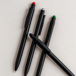 Kugelschreiber aus recyceltem Aluminium mit Touchpen-Spitze und blauer Tinte