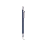 Kugelschreiber aus recyceltem Aluminium mit Druckknopf und blauer Tinte farbe marineblau