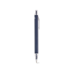 Kugelschreiber aus recyceltem Aluminium mit Druckknopf und blauer Tinte farbe marineblau zweite Ansicht